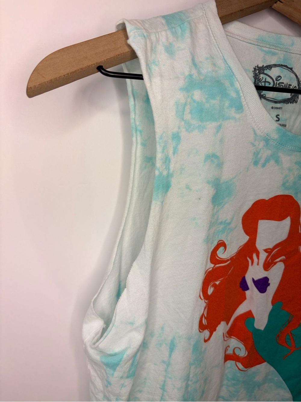 Disney The Little Mermaid Women’s Ariel Tie Dye Muscle Tee, Size Small - Picture 5 of 8